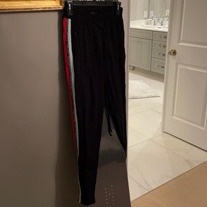 Ragdoll tuxedo stripe sweatpants, black size S